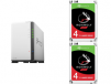 Synology DS220j 2-Bay NAS DiskStation + 2x 4TB Seagate Ironwolf NAS Hard Drives