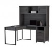 Realspace DeJori 59"W L-Shaped Desk With Hutch, Charcoal