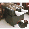 Black Leather Massaging Ottoman