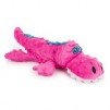 goDog Gator Plush Dog Toy w/ Chew Guard Technology (Large, Pink)