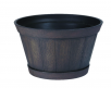 Southern 12.2 in. H x 20.5 in. W x 20.5 in. D Resin Whiskey Barrel Planter Brown