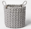 Project 62 Coiled Rope Fishtail Weave Decorative Basket (Large, Gray)