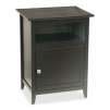 Black Accent Table with Shelf and Door
