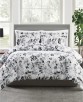 Black and White 3-Pc. Floral-Print Full/Queen Comforter Set
