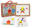 Melissa & Doug Deluxe Wooden Magnetic Pattern Blocks Set, 120 Magnets & More