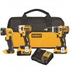 DEWALT XR 3-Tool 20V Max Brushless Power Tool Combo Kit w/ 2 Batteries & Charger