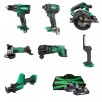 Metabo HPT 7-Tool 18V Brushless Tool Combo Kit + 2x Batteries & Charger
