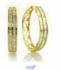 14K YG 1.50 Carat tw.Baguette Diamond Hoop Earrings