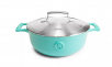 Enameled Cast Iron Saucier, 3-1/2-Quart Dutch Oven with Stainless Steel Lid, Voyage Series