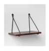 Threshold 12" x 6" Walnut Wood Wall Shelf with Wire
