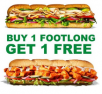 Select Subway Restaurants: Buy One Footlong Sub, Get One Footlong Sub For Free