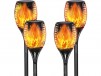 4-Pack 24" 33-LED Solar Outdoor Landscape Waterproof Flame Lighting
