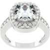 Silvertone Cushion-cut 5ct Cubic Zirconia Ring