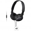 Sony MDR-ZX110AP On-Ear Headphones with Microphone (Black, Pair)