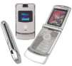 Unlocked Motorola RAZR V3 Silver Deluxe Pack Quadband GSM World Phone