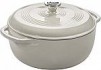 Lodge 6qt Cast Iron Enamel Dutch Oven Oyster w/ Trivet