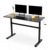 Luxor 55" Standing Desk with Hand Crank, in black & black/silver