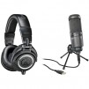 Audio-Technica Recording Kit with ATH-M50x Headphones and AT2020USB+ USB Microphone