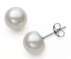 Belle de Mer Cultured Freshwater Button Pearl Stud Earrings (various colors, 8-9mm)