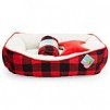 More and Merrier Red Check Me Out Pet Bed, Throw & Toy Gift Set, 24" L X 18" W X 7" H: 2 for $15