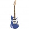 Squier FSR Bullet Competition Mustang Electric Guitar, Lake Placid Blue with Ice Blue Metallic Stripes