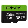 PNY Technologies Premier-X Class 256GB 10 UHS-I U3 V30 microSDXC Flash Memory Card, 100MB/s Read