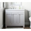 Style Selections Harrison 36-in Gray Single Sink Bathroom Vanity with White Cultured Marble Top