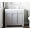 Style Selections 36" W Bathroom Vanities w/ White Cultured Marble Top & Mirror: Harrison Gray $199