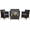 4-Piece Mondawe Rattan Patio Conversation Set with Cushions