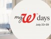 myWalgreens Members: myW days Sale with select Weeklong + Daily Offers  July 23-29