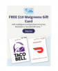 Select Walgreens: Buy 2 DoorDash or Taco Bell Gift Cards, Get a $10 Walgreens GC For Free