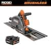 RIDGID 18V Brushless Cordless Track Saw with 18V 6.0 Ah MAX Output Lithium-Ion Battery