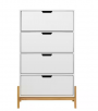Welwick Designs 4-Drawer Chest w/ Contrast Legs