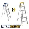 Werner 6 ft. Aluminum Step Ladder (10 ft. Reach Height) with 250 lb. Load Capacity Type I Duty Rating