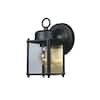 Designers Fountain Preston 8 in. Black 1-Light Outdoor Line Voltage Porch Lamp  (Black, 1161-BK)