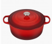 Le Creuset Signature Round Enamel Cast Iron Dutch Oven: 9-Quart  (Cerise) or 7 1/4-Quart  (Oyster)