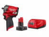 Milwaukee M12 FUEL 12-Volt Lithium-Ion Brushless Cordless Stubby 3/8 in. Impact Wrench w/4.0 Ah Starter Kit