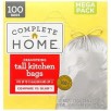 Complete Home Drawstring Kitchen Bags, 13 Gallon 100.0ea