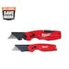 Milwaukee FASTBACK 6-in-1 Folding Utility Knives and FASTBACK Compact Folding Utility Knife (2-Pack)