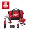 Milwaukee M18/M12 12/18V Lithium-Ion Cordless 3/8 in. Ratchet and 1/2 in. Impact Wrench with Friction Ring Combo Kit
