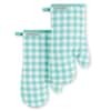 KitchenAid Gingham Cotton Aqua Sky Oven Mitt Set (2-Pack)