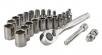 CRAFTSMAN 24-Piece Standard (SAE) and Metric Gunmetal Chrome Mechanics Tool Set with Hard Case