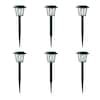Hampton Bay Oakleigh 16 Lumens 2-Tone Black and Grey LED Outdoor Solar Landscape Path Light Set with Vintage Bulb (6-Pk)