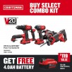 CRAFTSMAN 6-Tool Power Tool Combo Kit with Soft Case (2-Batteries + 1 Charger) + Free 1x 4Ah Battery