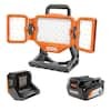 RIDGID 18V Hybrid Panel Light Kit with 4.0Ah Battery and Charger