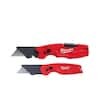 Milwaukee FASTBACK 6-in-1 Folding Utility Knives and FASTBACK Compact Folding Utility Knife (2-Pack)