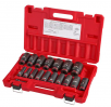 Milwaukee SHOCKWAVE 1/2 in. Drive SAE Deep Well 6 Point Impact Socket Set (18-Piece)