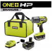 RYOBI ONE+ HP 18V Brushless Cordless 4-Mode 1/2" Impact Wrench Kit with 2 4.0Ah Batteries