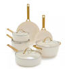 10-Piece GreenPan Reserve Anodized Aluminum Ceramic Nonstick Cookware Set (Cream)