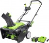 Greenworks - 80V 22" Cordless Brushless Snow Blower with 4.0 Ah Battery and Rapid Charger - Black/Green